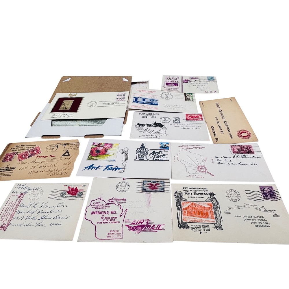 Vintage Postal Lot Pony Express Overland Mail Wisconsin Stamp Club 1930-80